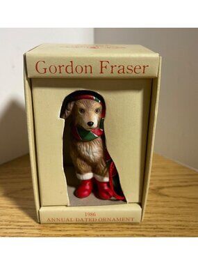 Schmid Gordon Fraser 1986 Annual Dated Dog Christmas Ornament Christmas Decor